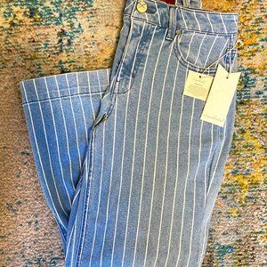 NWT Unpublished Greta Railway Striped Wide Leg Jean
